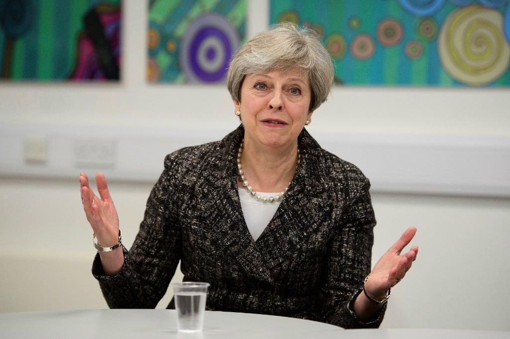 Den brittiska premiärministern Theresa May har medvind i opinionen inför nyvalet den 8 juni. Arkivbild. Foto: Leon Neal /AP/TT