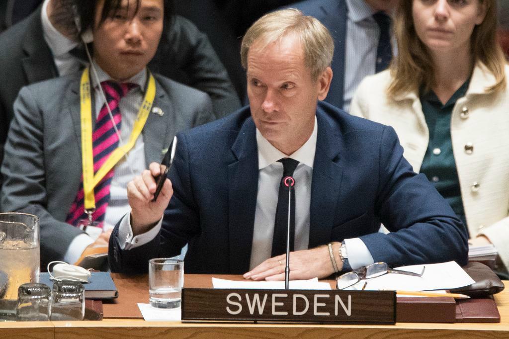 Sveriges FN-ambassadör Olof Skoog. Foto: Mary Altaffer/AP/TT