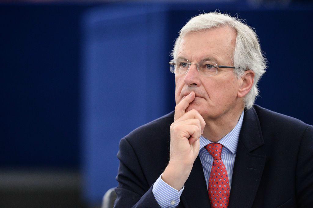 
EU:s chefsförhandlare Michel Barnier, i EU-parlamentet i Strasbourg 5 april, där han lovade att Storbritannien inte skulle straffas för brexit. Foto: Sebastien Bozon /AFP/Getty Images                                            