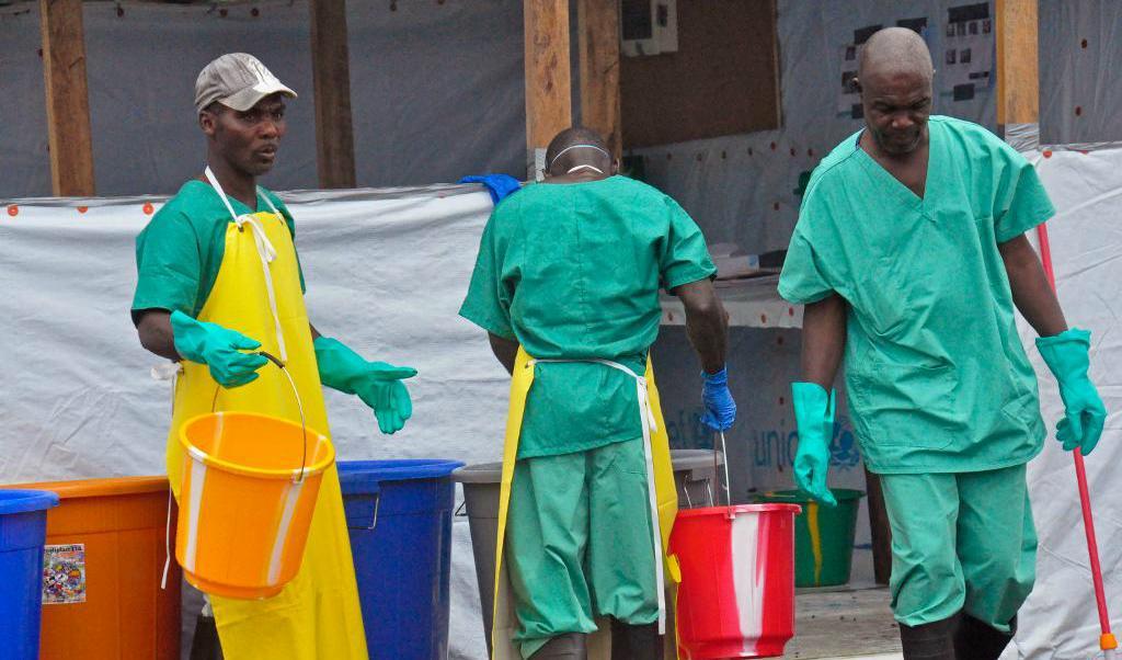 Ebolabekämpning i Monrovia i Liberia 2014. Arkivbild.
Abbas Dulleh/AP/TT