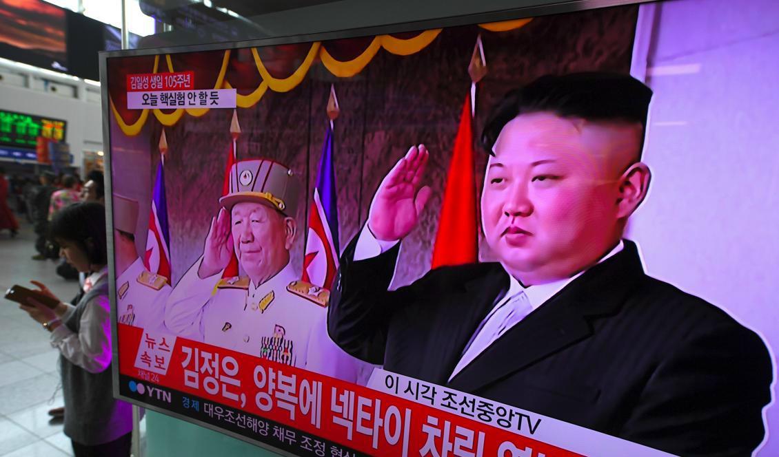 Nordkoreas ledare Kim Jong-Un vid ett nationellt firande den 15 april. Foto: Jung Yeon-Je/AFP/Getty Images