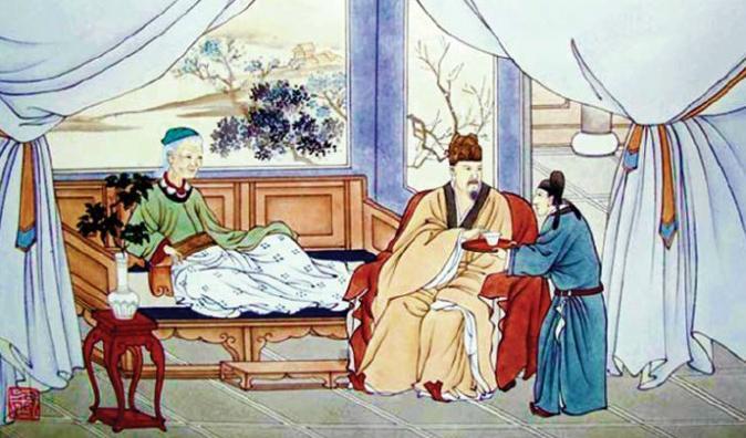 




Kejsare Han Wendi (västra Handynastin) smakar sin mors örtmedicin först, för att säkerställa att den inte är för varm innan han gav den till sin sjuka mor.                                                                                                                                                                                                                                