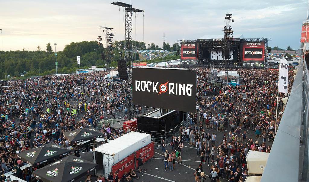 Rock am Ring fick avbrytas på fredagskvällen på grund av ett misstänkt terrorhot. Foto: Thomas Frey/AP/TT