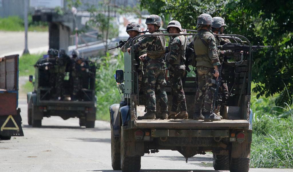 
Militär i södra Filippinerna vid ett tidigare tillfälle. Foto: Aaron Favila/AP/TT                                            