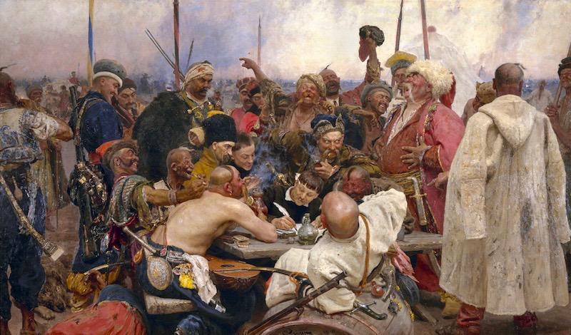 


”Zaporogkosacker skriver brev till den turkiske sultanen” är en historiemålning målad 1880-91 av den rysk-ukrainske konstnären Ilja Jefimovitj Repin (1844 - 1930). Konstverket finns på Ryska museet i Sankt Petersburg.
                                                                                                                                    