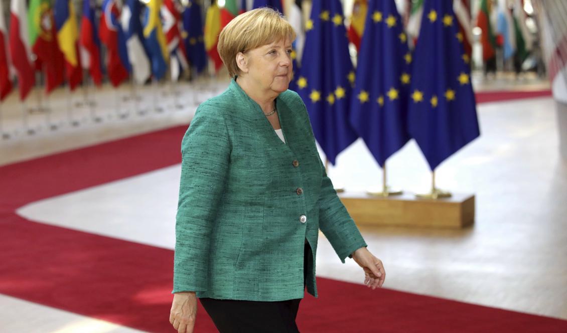 

Tysklands förbundskansler Angela Merkel på EU-toppmötet i Bryssel. Foto: Olivier Matthys/AP/TT                                                                                        