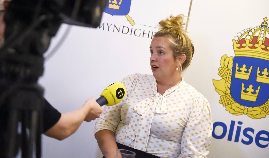 Kammaråklagare Ann Lidén håller pressträff i Polishuset i Stockholm med anledningen av åtal väcks mot en läkare som misstänks för en rad sexbrott. Foto: Hanna Franzén /TT