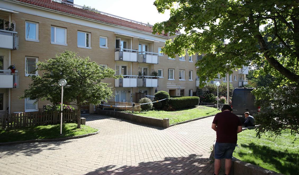 Kvinnan och de två barnen hittades döda i Västra Frölunda, Göteborg. Foto: Adam Ihse/TT