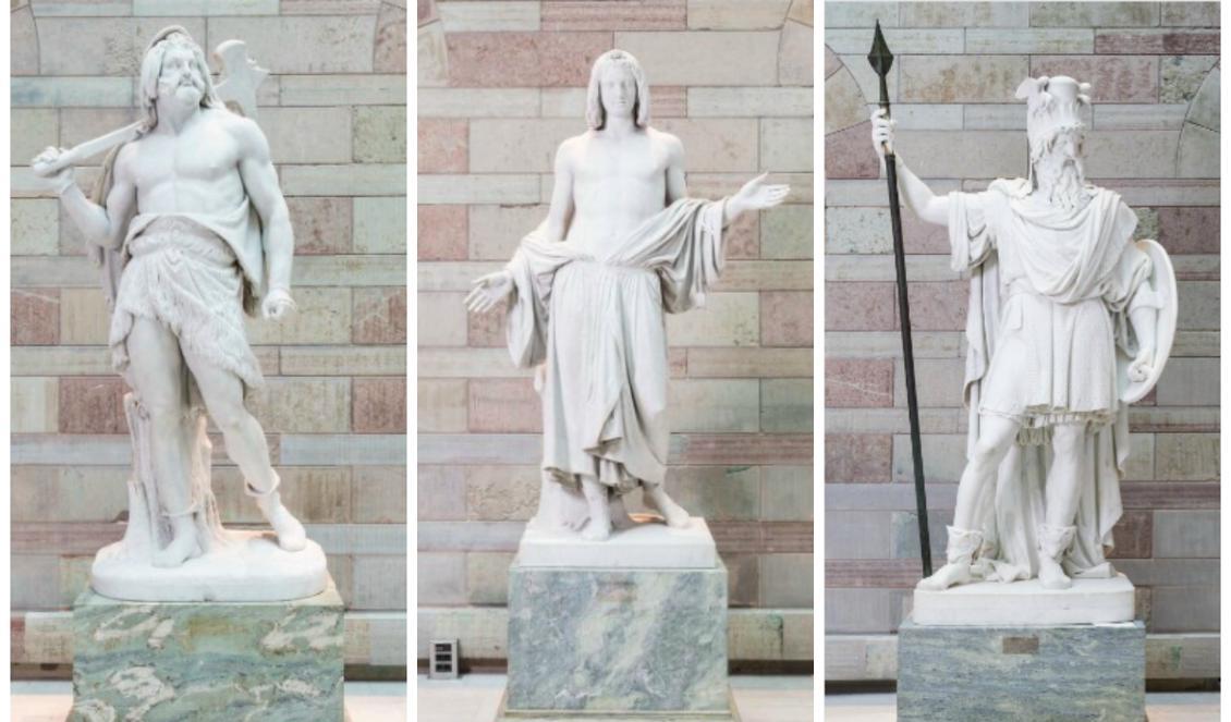 















Bengt Fogelbergs marmorskulpturer Tor, Balder och Oden på Nationalmuseum. Foto: Nationalmuseum                                                                                                                                                                                                                                                                                                                                                                                                                                                                                                                                                                                                                                                                                                                                