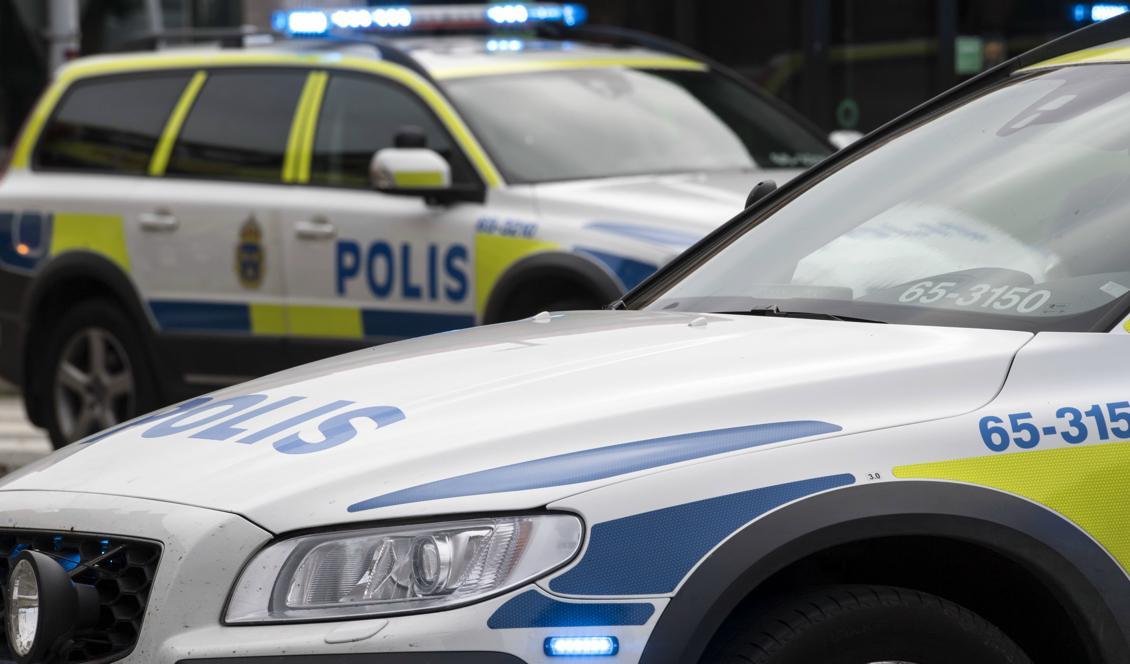 Polisen utreder en skottlossning i stadsdelen Östra gärdet i Falkenberg. Foto: Johan Nilsson/TT-arkivbild