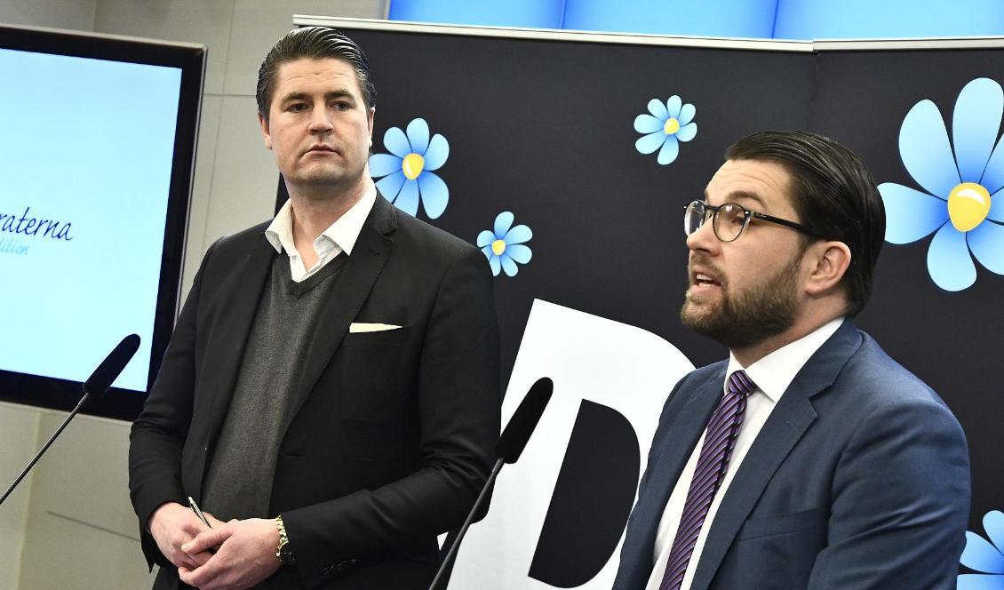 


Sverigedemokraternas partiledare Jimmie Åkesson och Oscar Sjöstedt, ekonomisk-politisk talesperson (SD). Foto: Claudio Bresciani/TT                                                                                                                                                