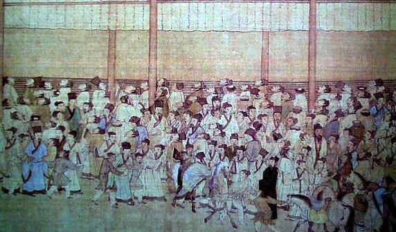


Yu Liangchen ville bli en akademisk ämbetsman, vilket bara var möjligt om man klarade de kejserliga proven i civil service. På bilden, som är målad av Qiu Ying, cirka 1540, är examenskandidaterna samlade i väntan på provresultaten. Public Domain                                                                                                                                                