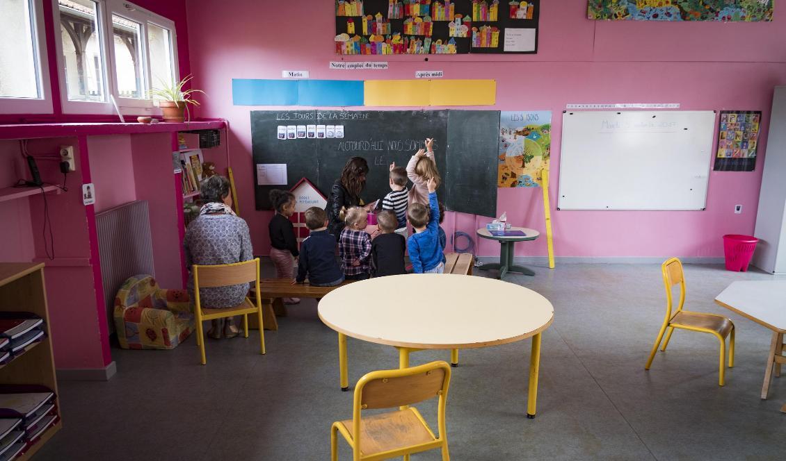 Barn i en förskola i Molieres i sydvästra Frankrike den 5 september 2017. Bilden har inget med artikeln att göra. Foto: Eric Cabanis/AFP/Getty Images