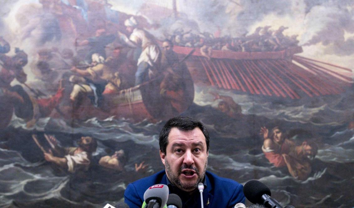 Italiens vice premiärminister och inrikesminister Matteo Salvini. Foto: Angelo Carconi/AP/TT