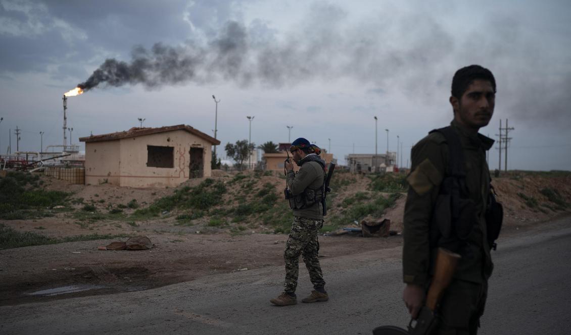 
Medlemmar i den USA-stödda kurdarabiska SDF-milisen i östra Syrien. Foto: Felipe Dana/AP/TT-arkivbild                                                