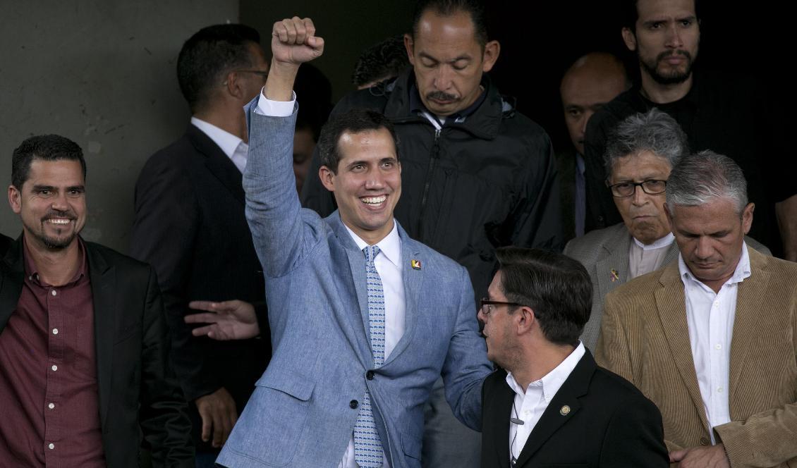 Venezuelas oppositionsledare och självutropade interimspresident Juan Guaidó. Foto: Ariana Cubillos/AP/TT