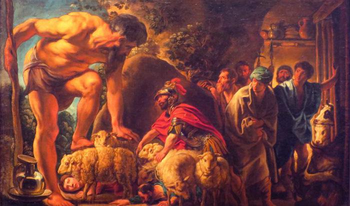 ”Odysseus i Polyfemos grotta”, ca 1635 av Jacob Jordaens.
