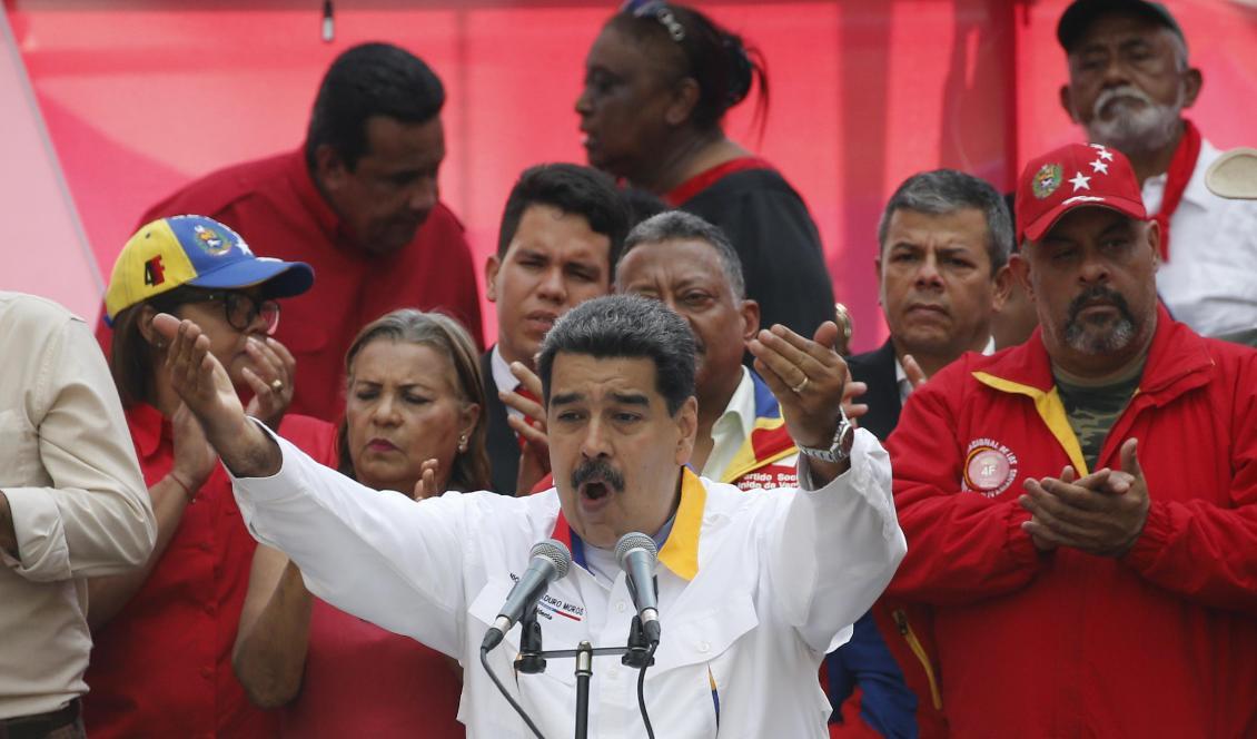 Nicolás Maduro under talet. Foto: Ariana Cubillos/AP/TT