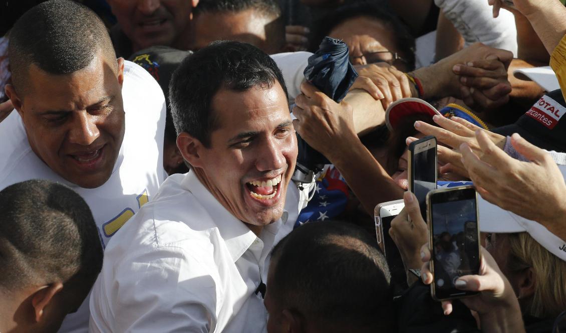 Den venezuelanska nationalförsamlingens ordförande, oppositionsledaren Juan Guaidó. Foto: Ariana Cubillos/AP/TT