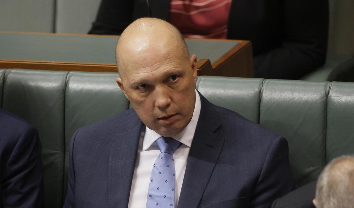 Australiens inrikesminister Peter Dutton vill förbjuda IS-återvändare att komma hem till Australien. Foto: Rod McGuirk/AP/TT-arkivbild
