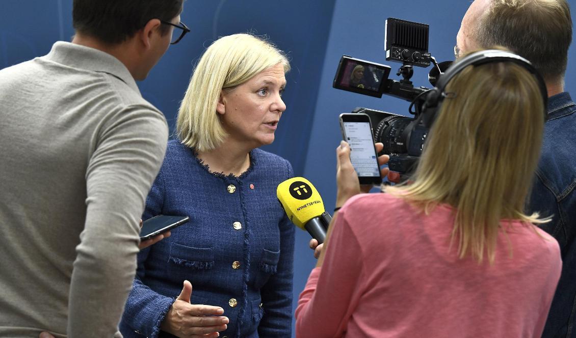 
Finansminister Magdalena Andersson (S) på tisdagen. Foto: Claudio Bresciani/TT                                                