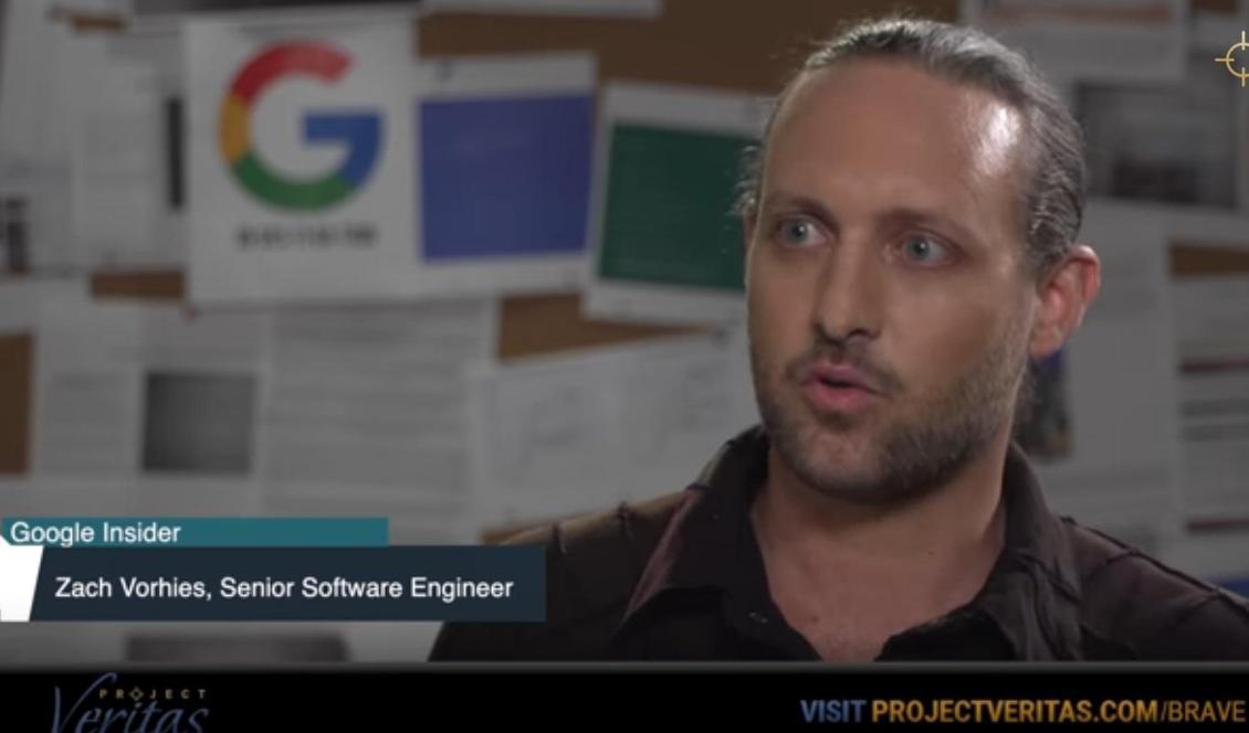 


Tidigare Google-anställde Zach Vorhies. Foto: Skärmdump/Project Veritas                                                                                                                                                