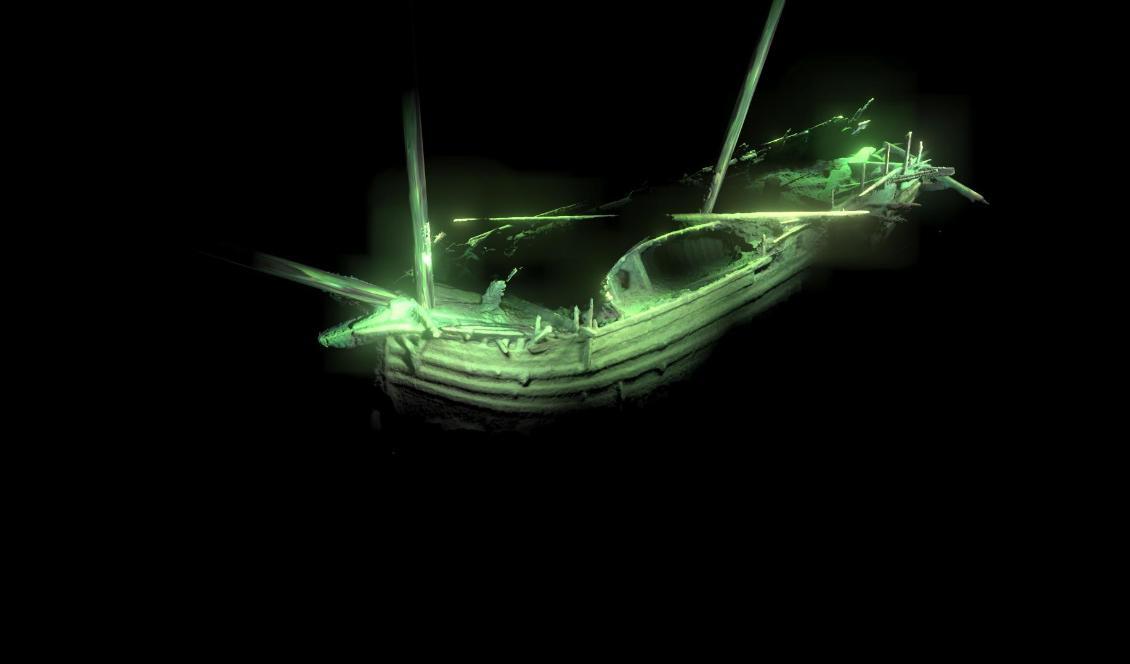 Ett vrak från 1500-talet har hittats av en internationell forskargrupp norr om Gotland. Skeppet är i exceptionellt bra skick och kan vara det bäst bevarade skeppet från den tiden. Foto: Deep Sea Productions och MMT