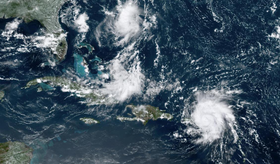 Satellitbild över Dorian tagen i tisdags. Foto: NOAA/AP/TT