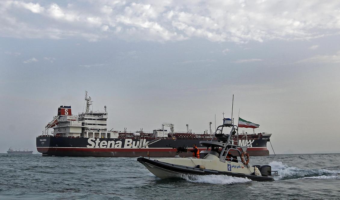 Stena Impero beslagtogs av Iran i Hormuzsundet i juli. Foto: Hasan Shirvani/AP/TT-arkivbild