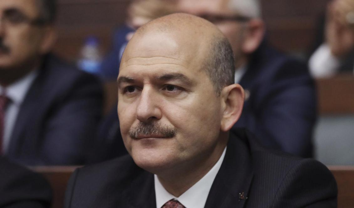 Turkiets inrikesminister Süleyman Soylu. Foto: Burhan Ozbilici/AP/TT-arkivbild