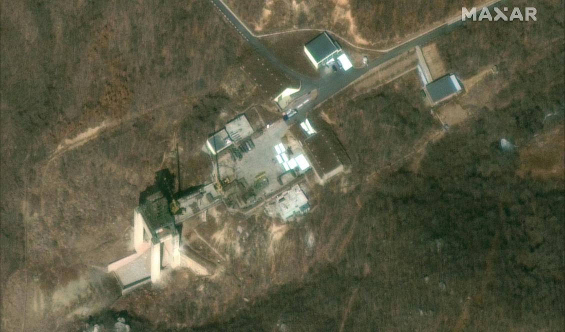 
En satellitbild över satellituppskjutningsplatsen Sohae. Foto: DigitalGlobe/AP/TT-arkivbild                                                