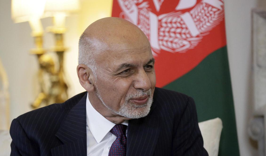 Afghanistans president Ashraf Ghani och landets regering skickar en delegation till Doha i Qatar för inledande och trevande kontaktsamtal med talibaner. Foto: Matt Dunham/AP/TT-arkivbild
