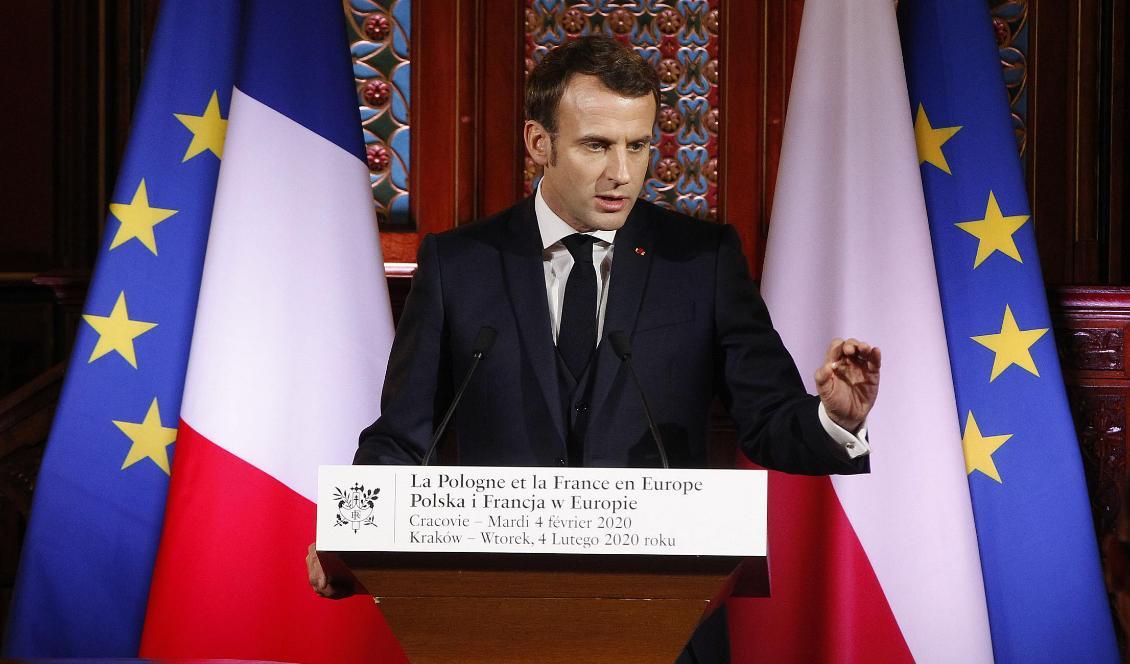 Frankrikes president Emmanuel Macron. Foto: Czarek Sokolowski/AP/TT-arkivbild