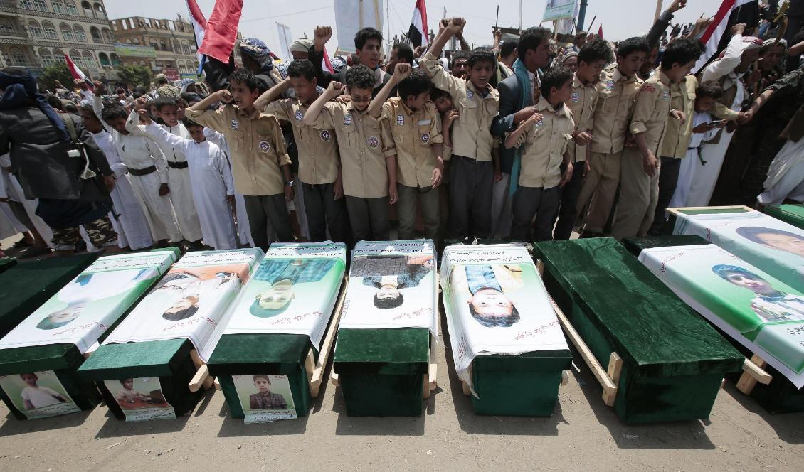 
Civila har drabbats hårt av den saudiskledda koalitionens flyganfall. Foto: Hani Mohammed/AP/TT-arkivbild                                                