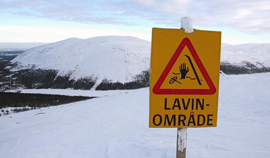 Lavinfaran klassas som betydande i delar av de svenska fjällen. Foto: Mats Lennartson/TT-arkivbild