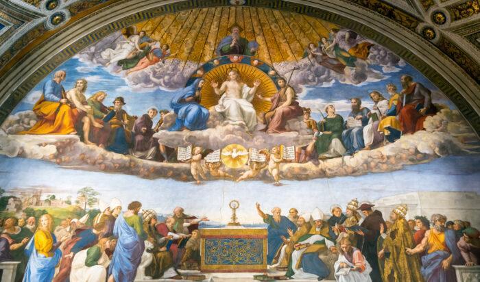 


Godhet, sanning och skönhet kommer att segra. Rafaels renässansfresk i Stanze di Raffaello, Vatikanmuseet i Italien.                                                                                                                                                