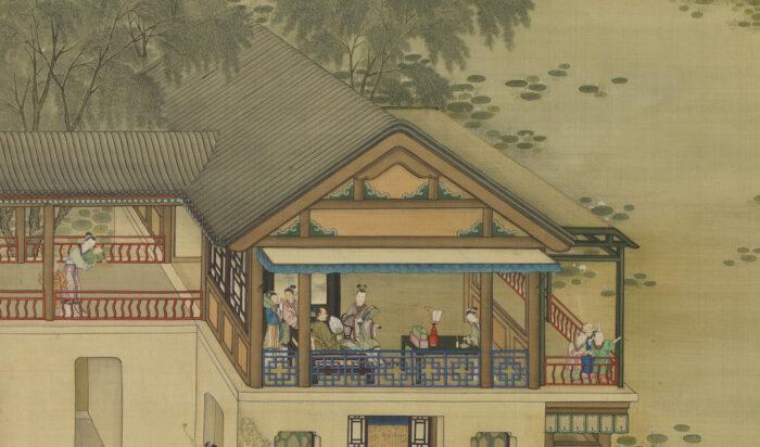 
Del av en målning från Qing-dynastin med titeln ”Aktiviteter under de tolv månaderna (sjätte månaden)”, som visar olika aktiviteter som folk ägnade sig åt i juni månad. En rulle av en serie med tolv målningar av en anonym hovkonstnär under Qing-dynastin (Public Domain)                                                
