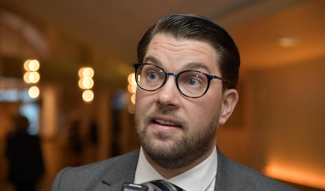 Sverigedemokraternas partiledare Jimmie Åkesson (SD). Foto: Anders Wiklund/TT-arkivbild