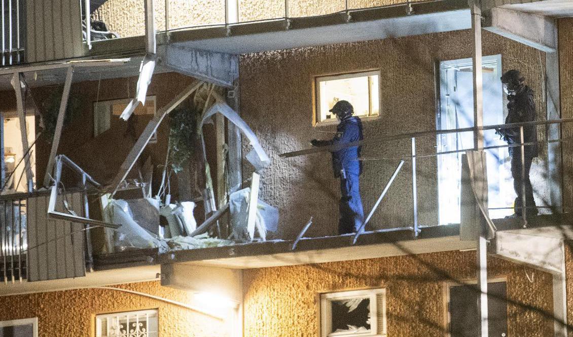 I januari inträffade två sprängningar i Husby och Kista i västra Stockholm. Foto: Fredrik Sandberg/TT-arkivbild