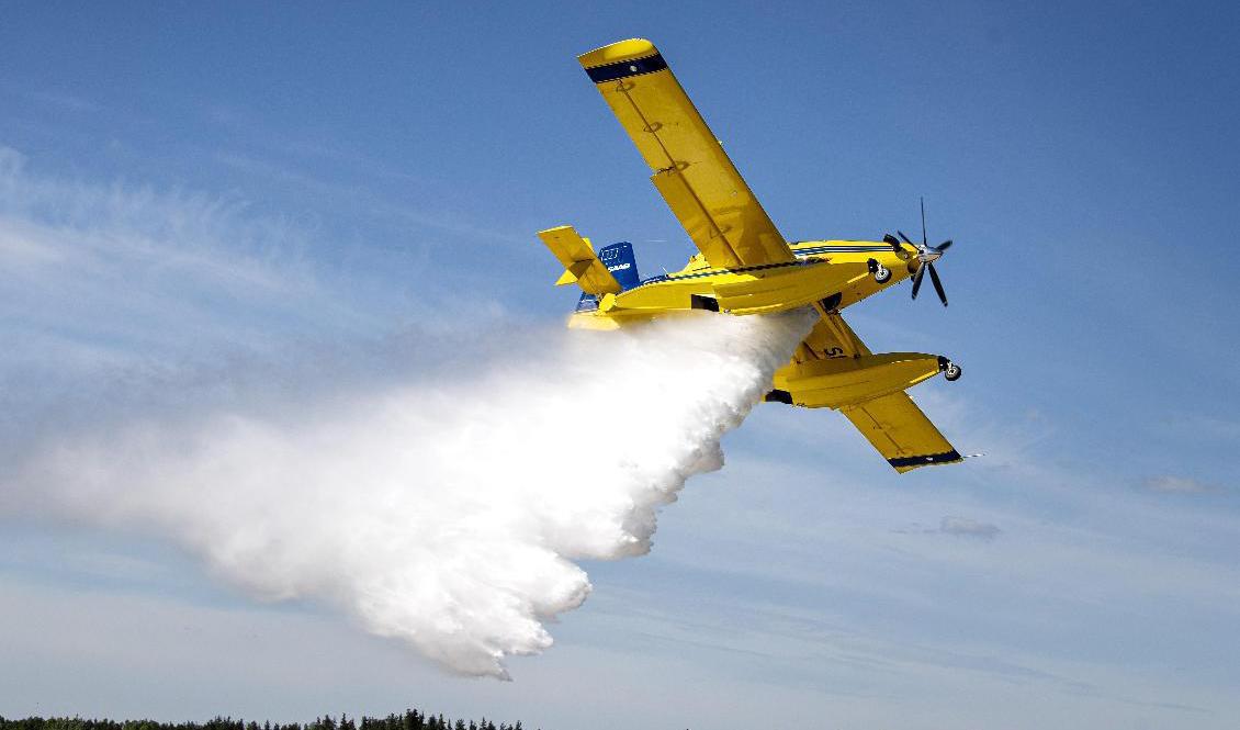 Korrosion var anledningen till att ett brandflygplan tvingades landa på vatten förra veckan. Foto: Pontus Lundahl/TT-arkivbild