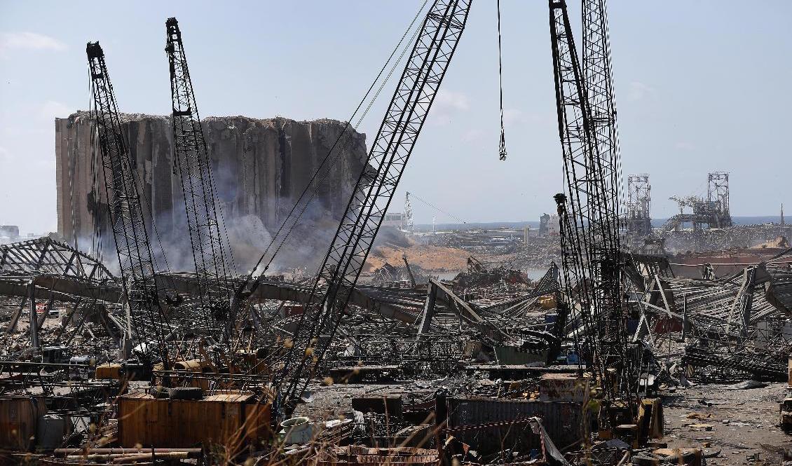 Förödelsen är enorm efter tisdagens explosioner i Beirut, Libanon. Foto: Hussein Malla/AP/TT