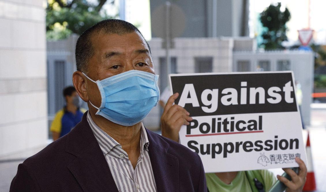 Jimmy Lai har bland annat grundat tidningen Apple Daily. Foto: Kin Cheung/AP/TT-arkivbild