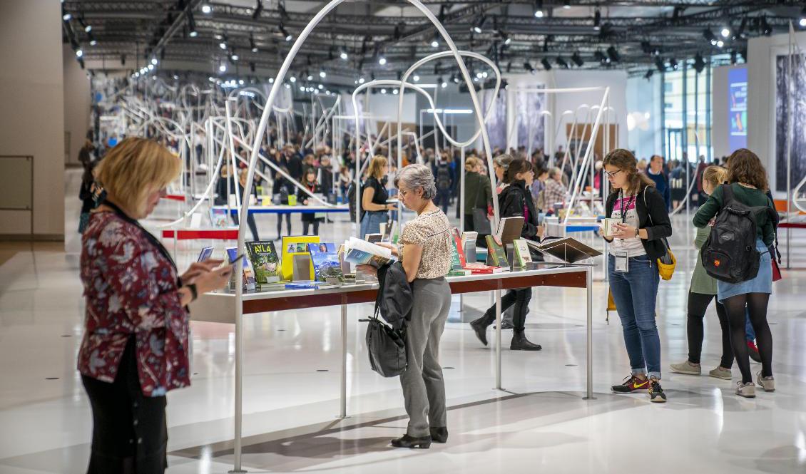 Bokmässan i Frankfurt äger enbart rum digitalt i år. Arkivbild. Foto: Heiko Junge/NTB Scanpix/TT