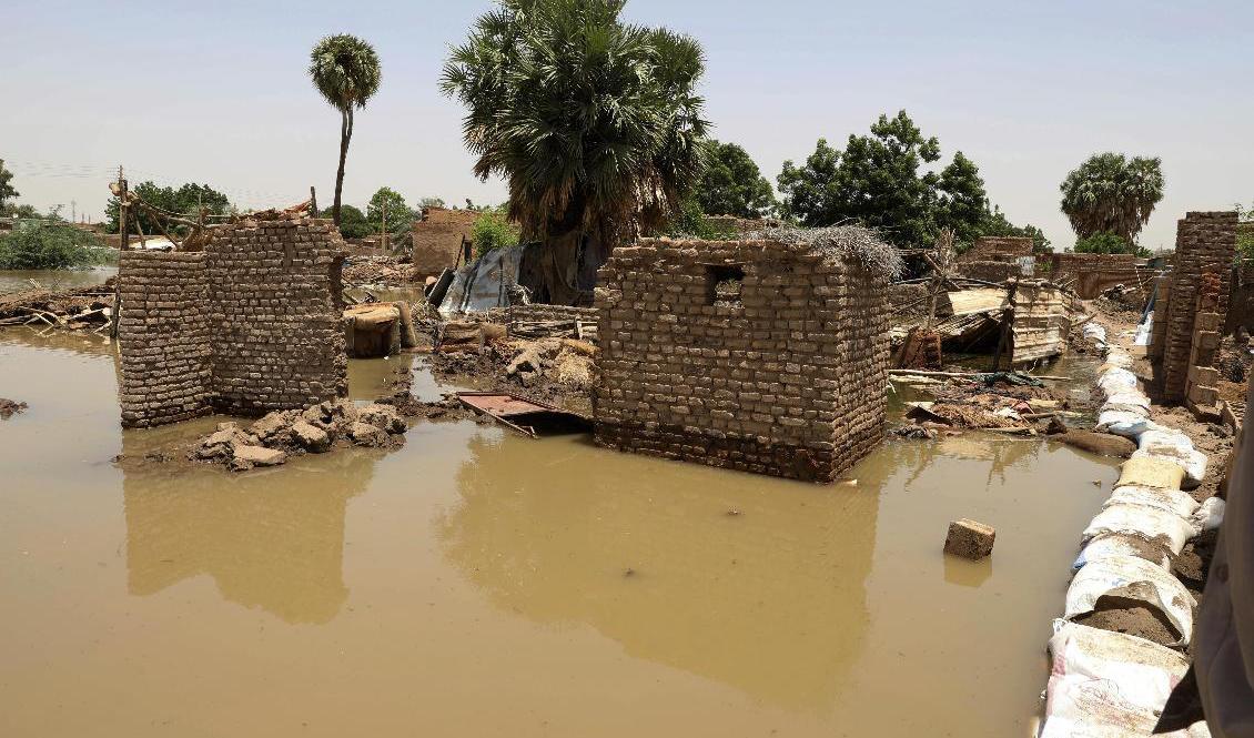 Flera afrikanska länder har drabbats hårt av årets översvämningar. Bilden är från Sudan. Foto: Marwan Ali/AP/TT
