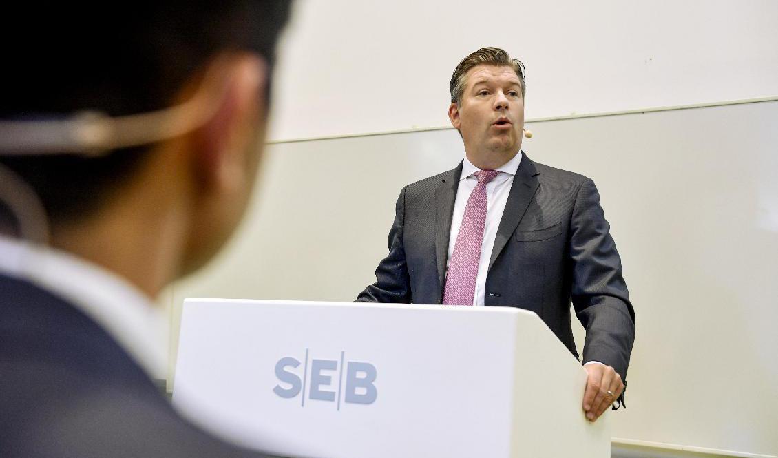 SEB:s vd Johan Torgeby har tidigare sagt att bolaget "inte har några röda flaggor att oroa sig för. Arkivbild. Foto: Stina Stjernkvist/TT