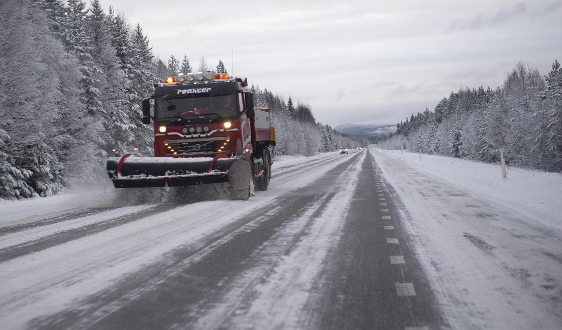 Det är tidigt på säsongen, men nederbörd och minusgrader innebär att snön som faller över norra Norrland i helgen kan ligga kvar i flera dagar. Arkivbild. Foto: Fredrik Sandberg/TT