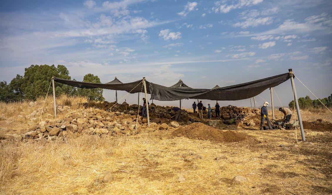 Bild från utgrävningen vid Hispin. Foto: Yaniv Berman/handout/TT