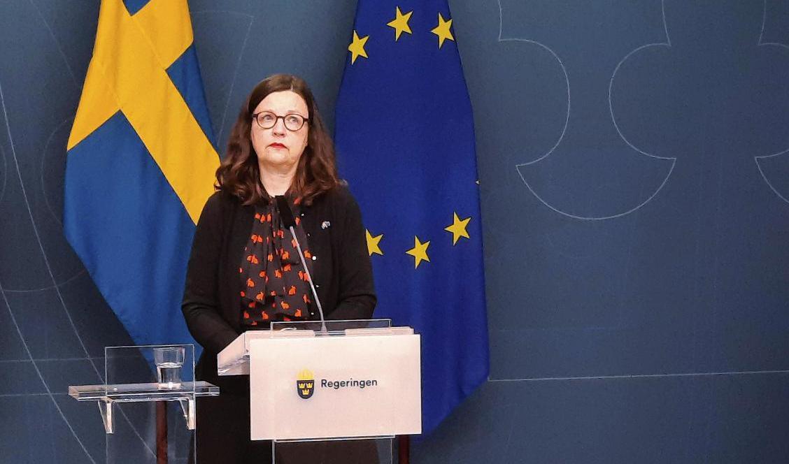 
Utbildningsminister Anna Ekström (S) meddelar att de nationella proven ställs in under kommande vårtermin. Foto: Linnéa Wannefors/TT                                            