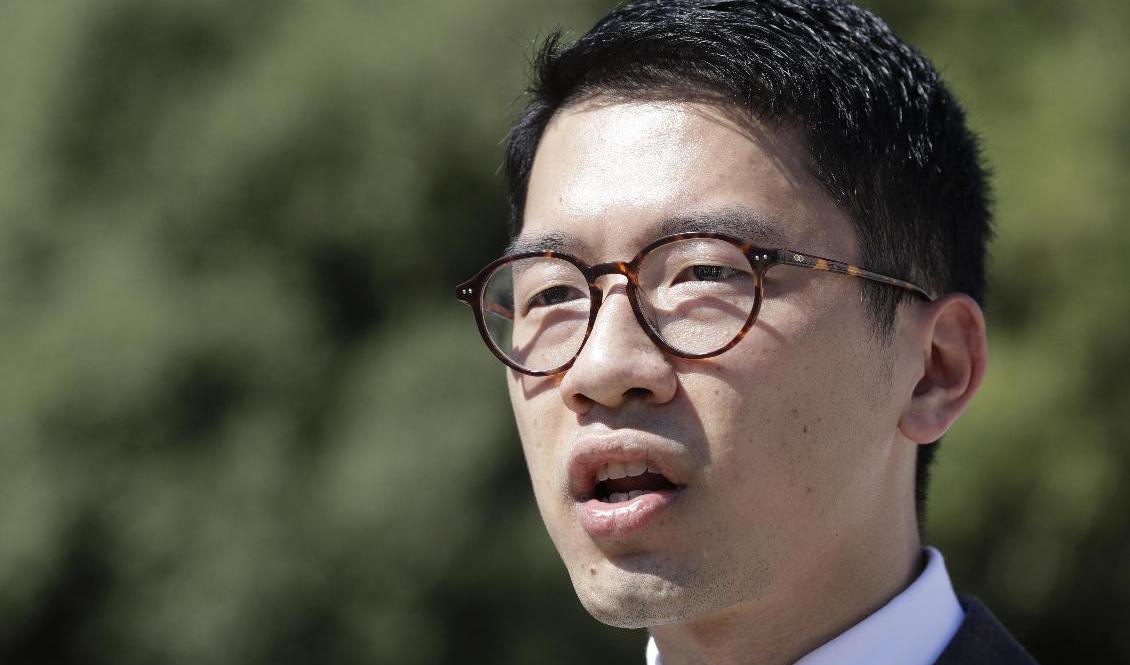 Demokratiaktivisten Nathan Law lämnade Hongkong samma dag som den kontroversiella säkerhetslagen trädde i kraft. Arkivbild. Foto: Andrew Medichini/AP/TT