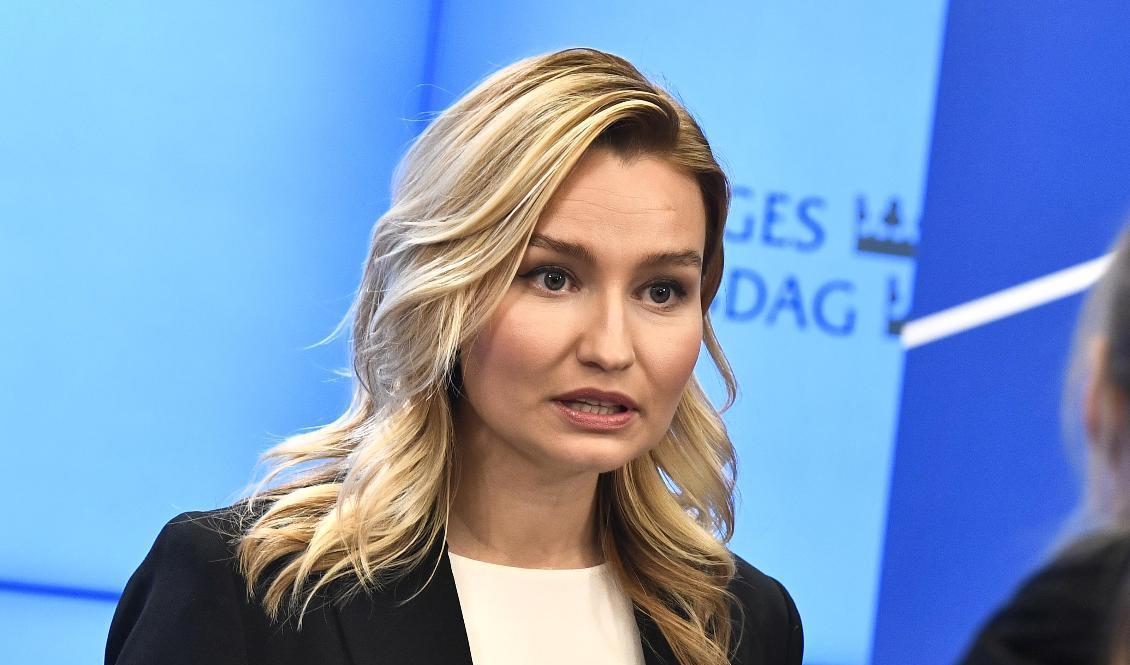 Stöder för Kristdemokraterna sjunker i SVT/Novus senaste mätning. På bilden partiledare Ebba Busch. Arkivbild. Foto: Claudio Bresciani/TT